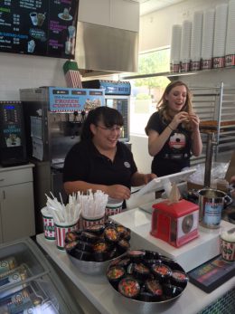 Jacqueline and Aspen greet customers and make fresh custard and cookie sandwiches. Photo by S. Schripsema
